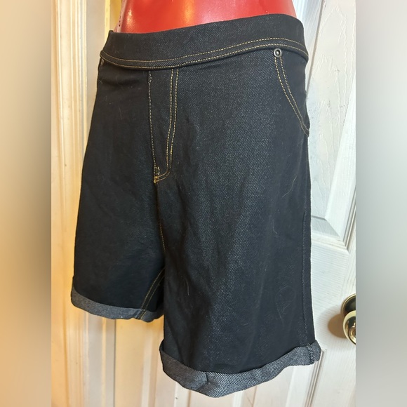 Ashley Blue Pull On shorts 3x dark blue cuffed cottom polyester stretch - Picture 6 of 9